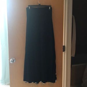 Plain black maxi skirt